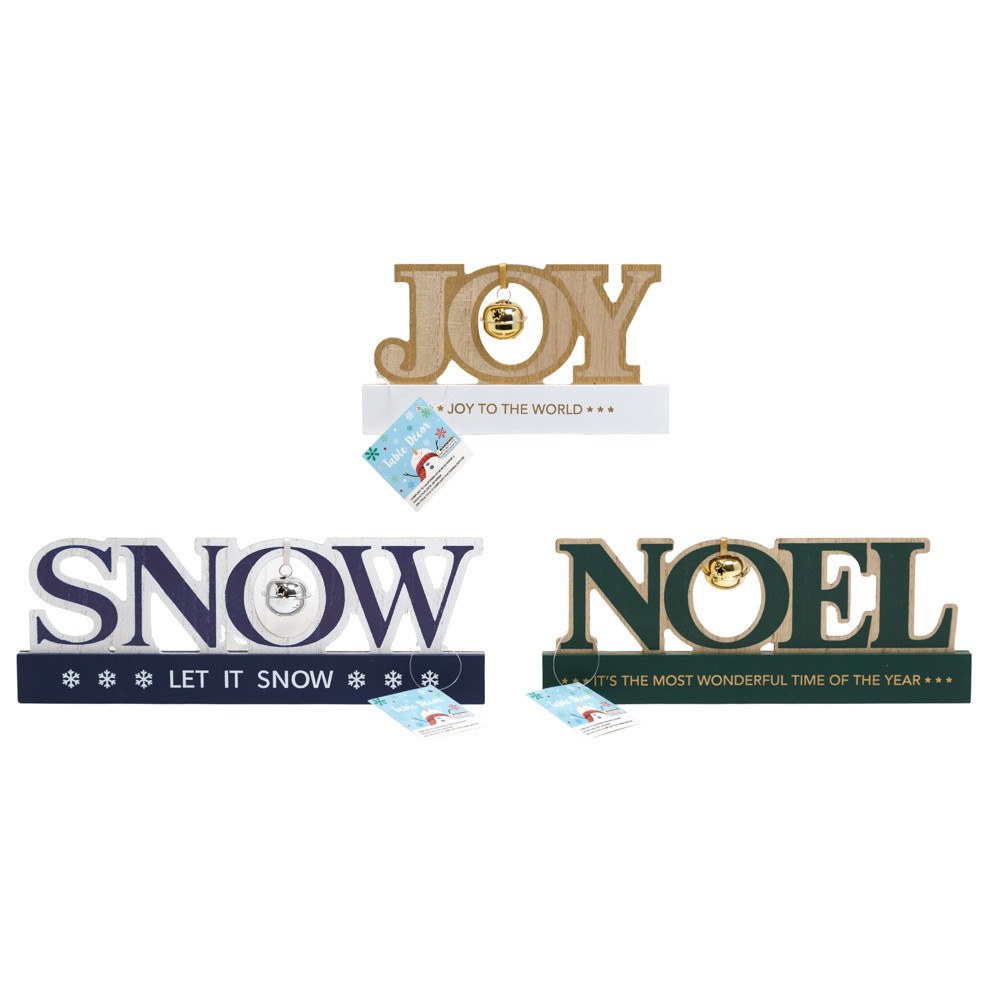 Christmas Word Tabletop Decoration with Bell
