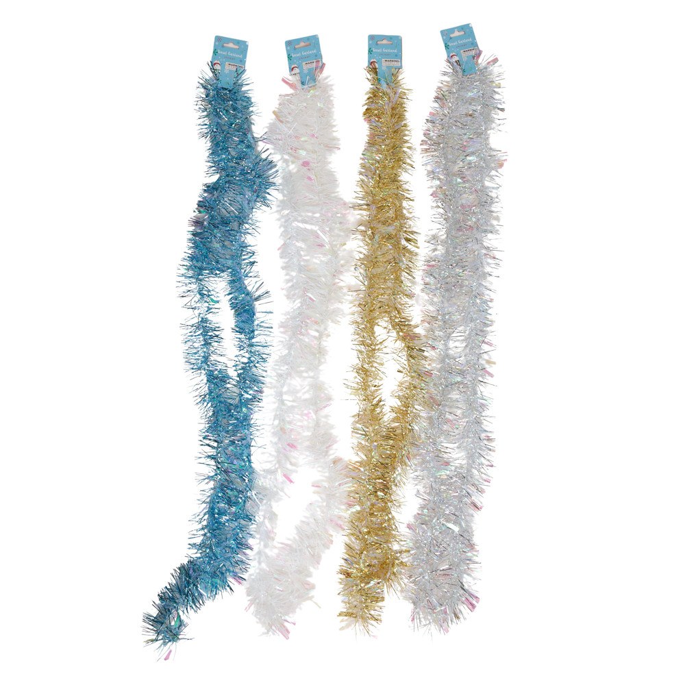 Iridescent Tinsel Garland - 6.5 ft