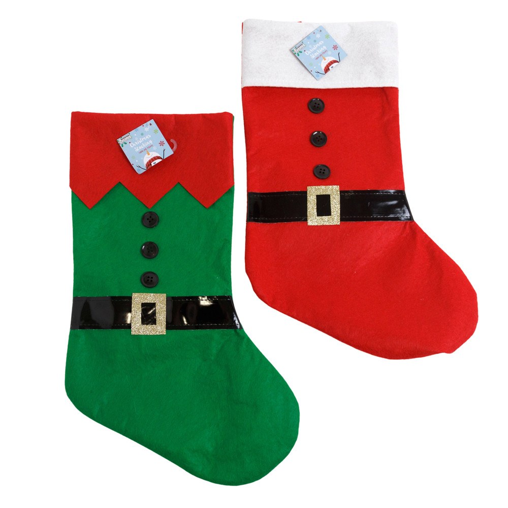 Santa or Elf Christmas Stocking - 18 in