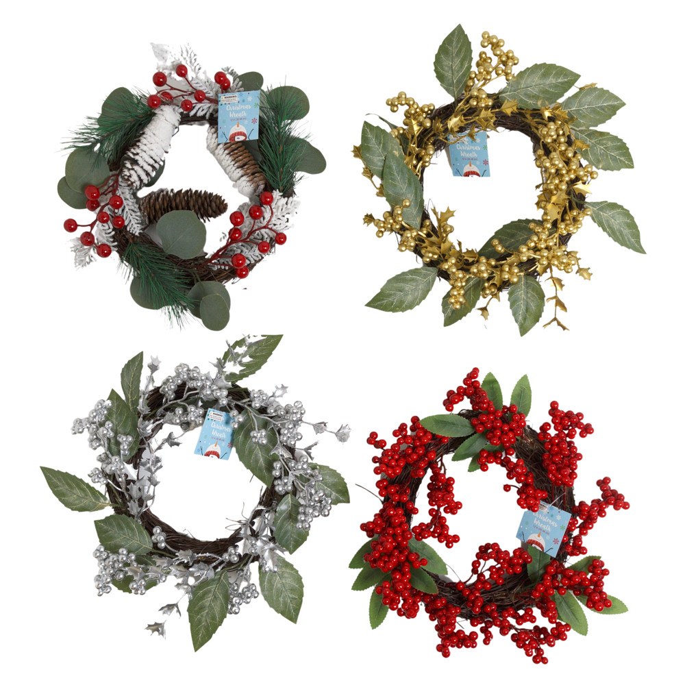 Christmas Wreath with Pine and Berries