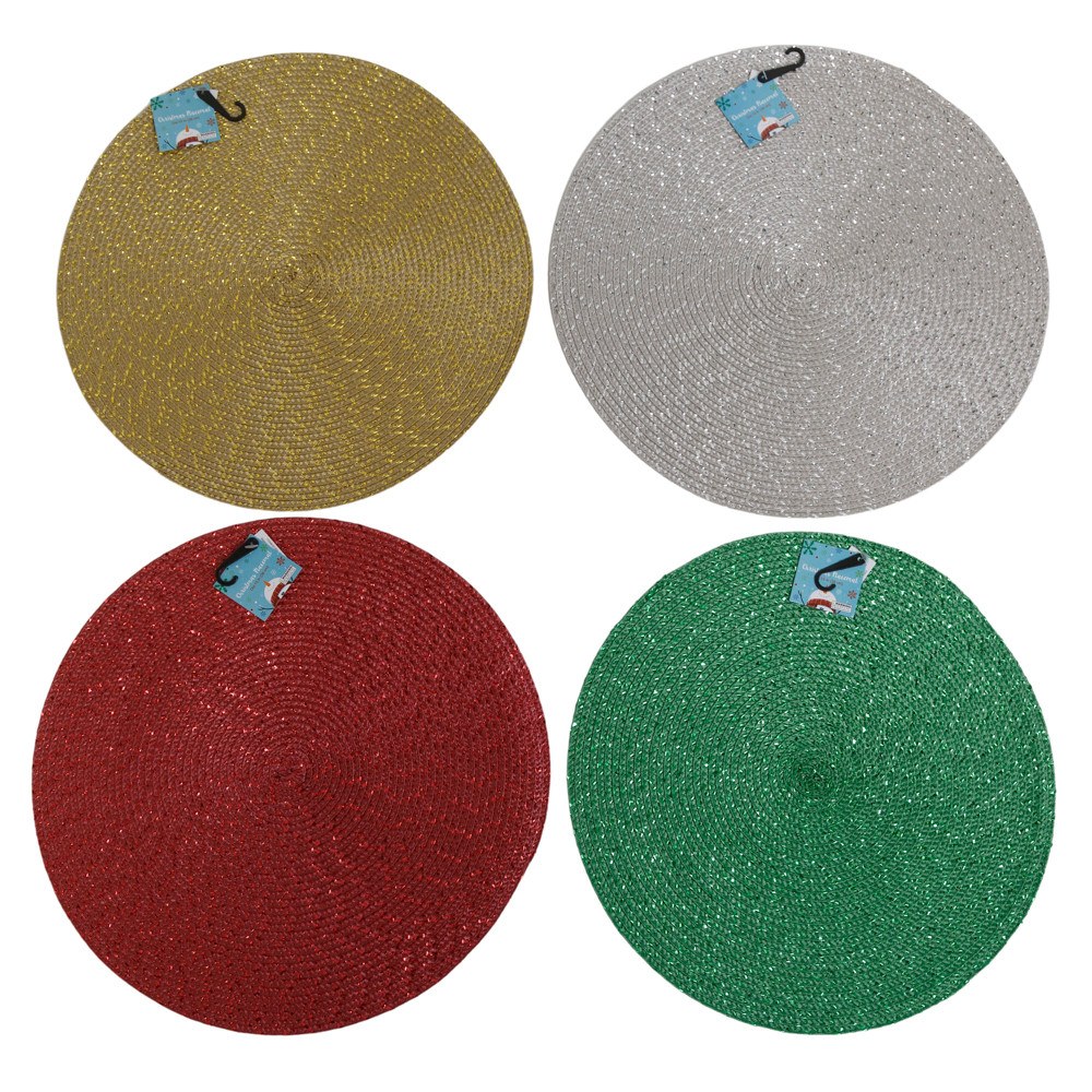 Round Tinsel Christmas Placemat