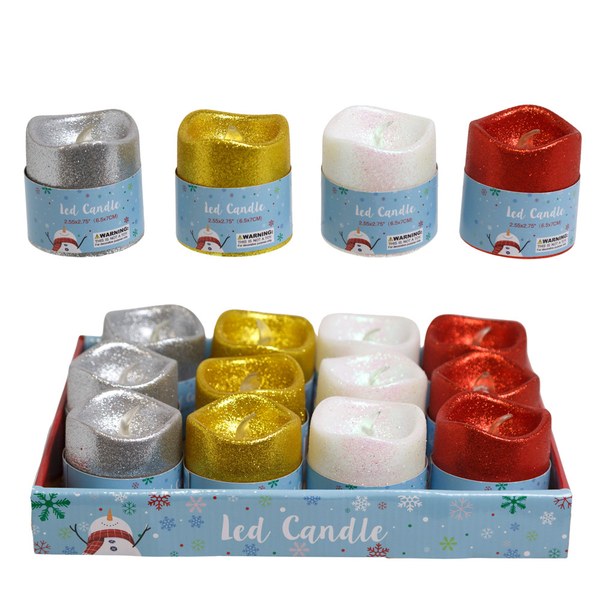 Glitter LED Pillar Candle