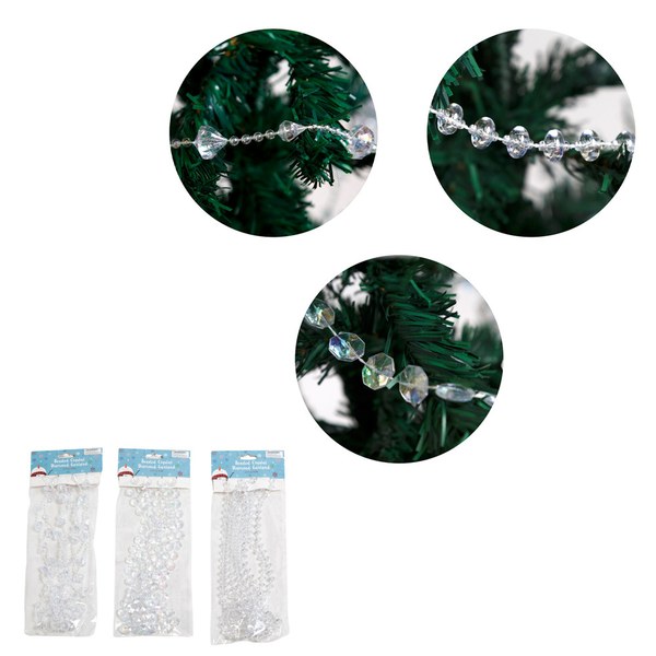 Iridescent Crystal Bead Garland - 9 ft