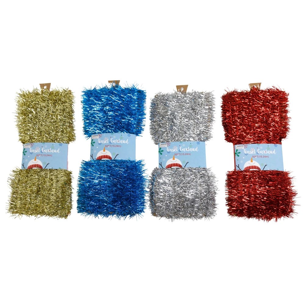 Christmas Tinsel Garland - 50 ft