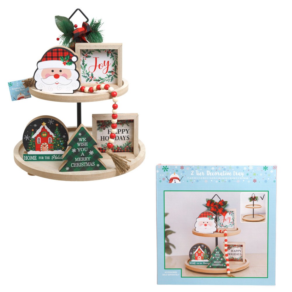 Christmas Two-Tier Display Tray