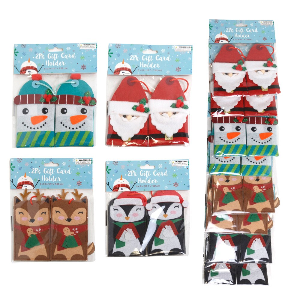 Felt Christmas Gift Card Holders - 2 Pack