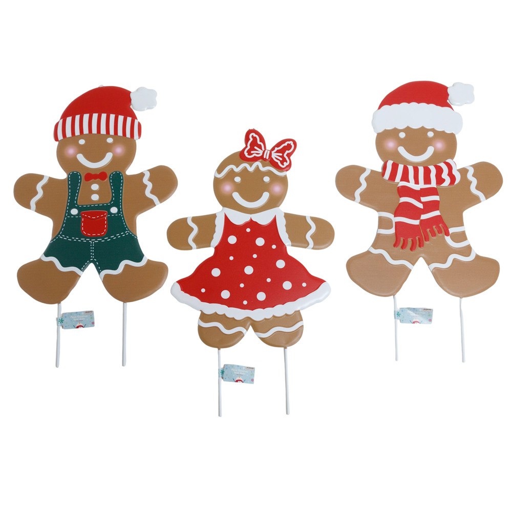 Gingerbread Christmas Metal Yard Stake
