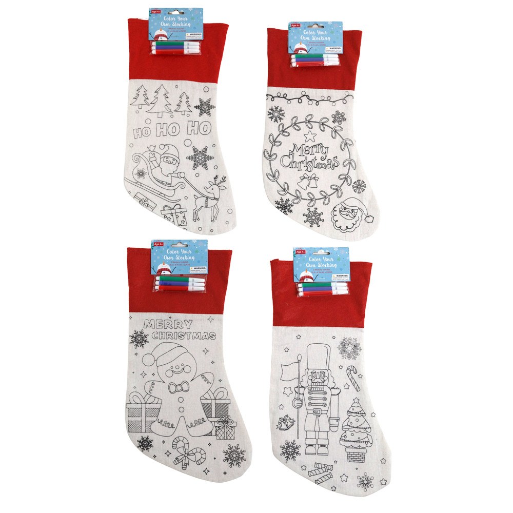Colour-Your-Own Christmas Stocking - 17 in
