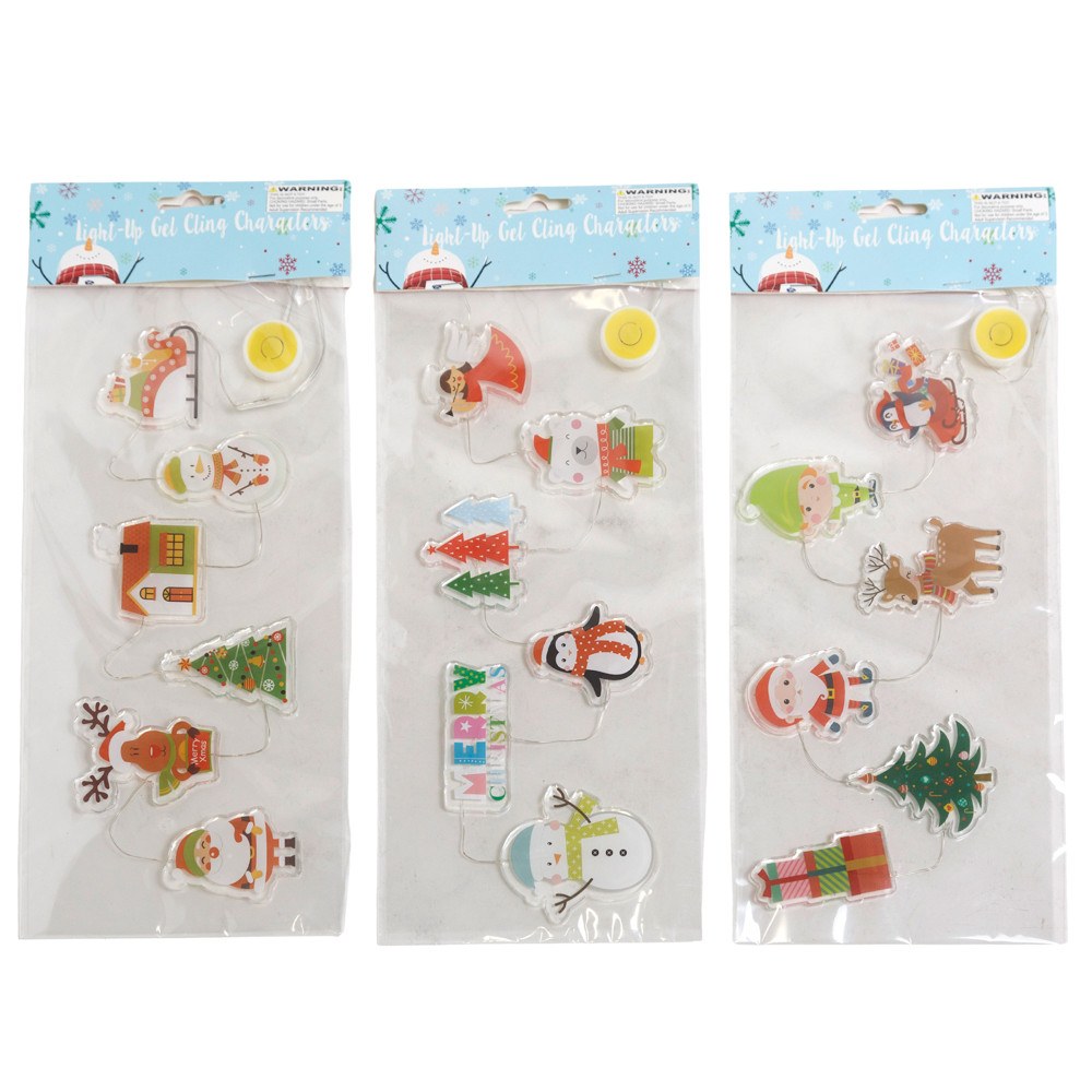 Light-Up Christmas Gel Cling Decorations