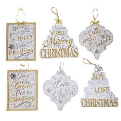 Glitter Christmas Saying Wall Plaque