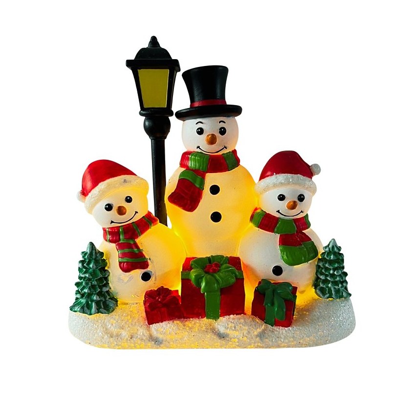 Lighted Polyresin Snowman, 6 in