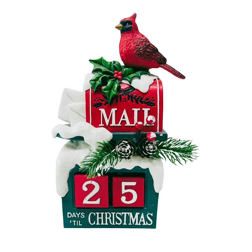 Red Polyresin Mailbox Decoration, 10.25 in