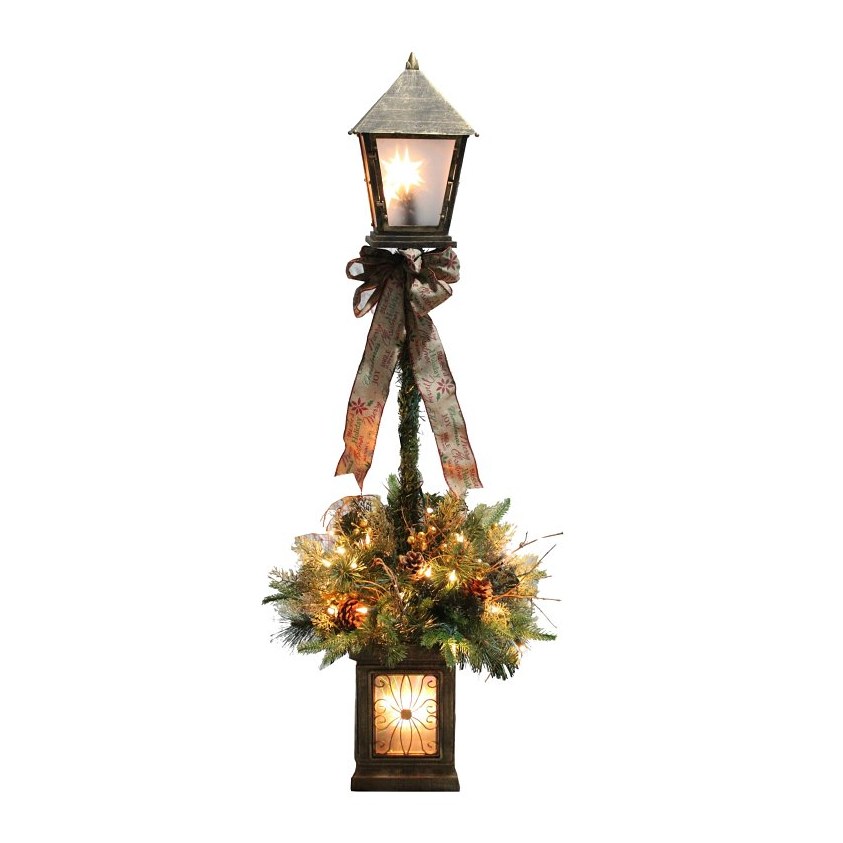 Santas Forest Lighted Christmas Lamp, 4 ft