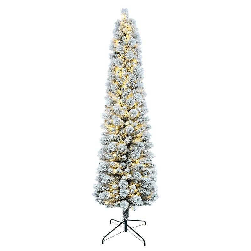 Toronto Flocked Tree, Clear Lights, 7.5 ft