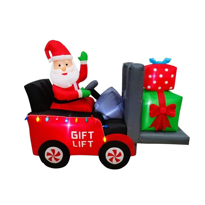 Santas Forest Forklift Santa Inflatable, 6.5 ft