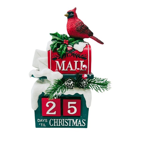 Red Polyresin Mailbox Decoration, 10.25 in