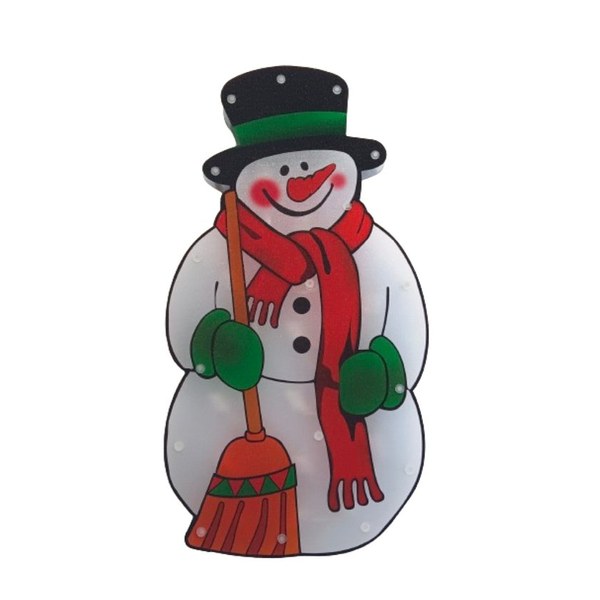 Santas Forest Lighted Snowman Window Decoration