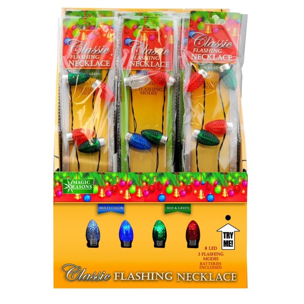 Hometown Holidays Flashing Christmas Bulb Necklace
