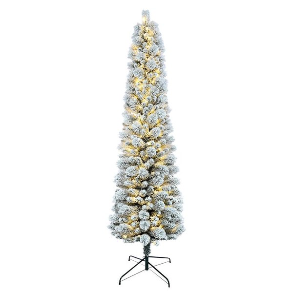 Toronto Flocked Tree, Clear Lights, 7.5 ft