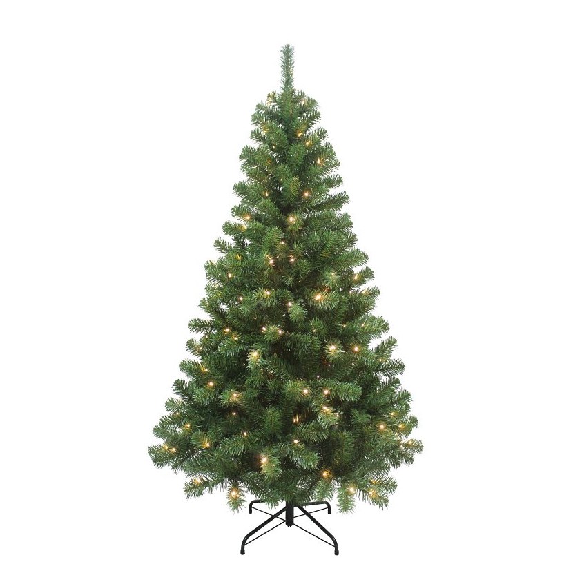 Pre-Lit Balsam Fir Christmas Tree, Warm White LED Lights, 6 ft