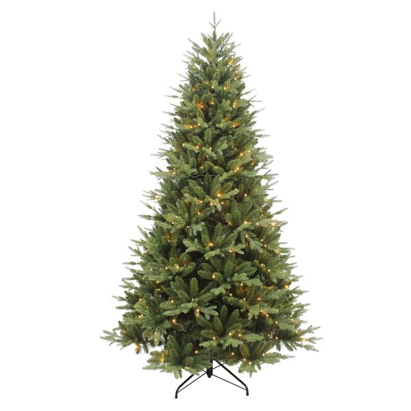 Pre-Lit Spruce Christmas Tree, Dual-Colour LED Lights, 7.5 ft