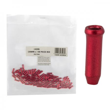 Cable End Tips Alloy Red